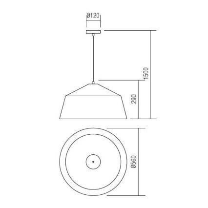 Redo 01-1102 - Κρεμαστό φωτιστικό οροφής AYLA 1xE27/42W/230V διάμετρος 56 cm χρυσό