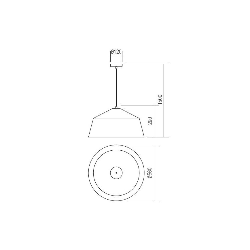 Redo 01-1102 - Κρεμαστό φωτιστικό οροφής AYLA 1xE27/42W/230V διάμετρος 56 cm χρυσό