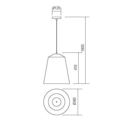 Redo 01-1104 - Κρεμαστό φωτιστικό οροφής AYLA 1xE27/42W/230V διάμετρος 36 cm χρυσό