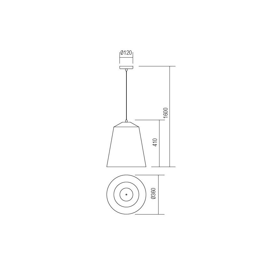 Redo 01-1104 - Κρεμαστό φωτιστικό οροφής AYLA 1xE27/42W/230V διάμετρος 36 cm χρυσό