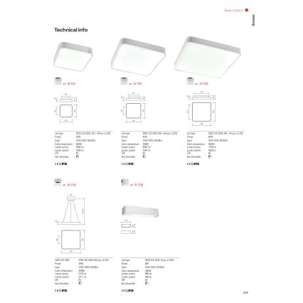 Redo 01-1124 -  Κρεμαστό φωτιστικό οροφής LED SCREEN LED/48W/230V 3000K