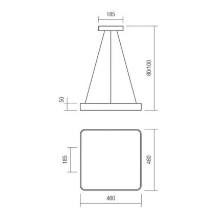 Redo 01-1124 -  Κρεμαστό φωτιστικό οροφής LED SCREEN LED/48W/230V 3000K