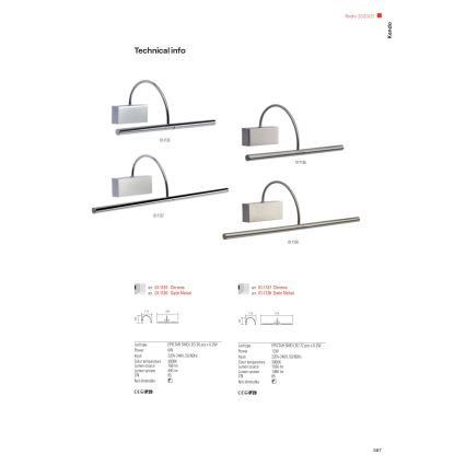 Redo 01-1135 - Φωτιστικό πίνακα LED KENDO LED/6W/230V 34,4 cm γυαλιστερό χρώμιο