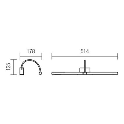 Redo 01-1138 - Φωτιστικό πίνακα LED KENDO LED/12W/230V 51,4 cm ματ χρώμιο