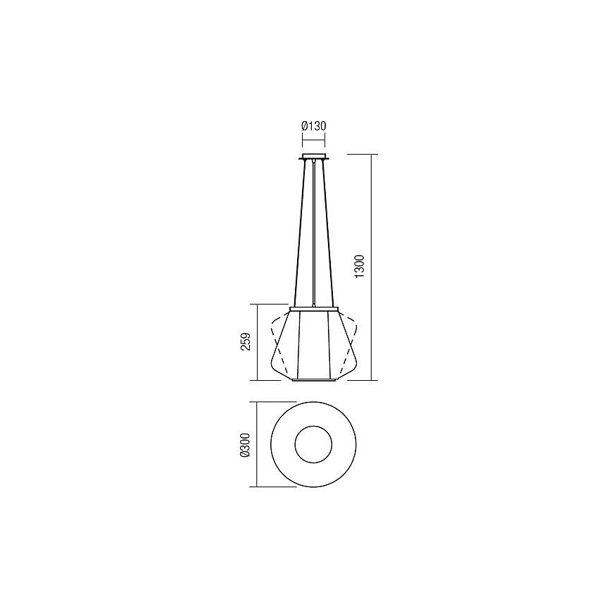 Redo 01-1139 - Κρεμαστό φωτιστικό με καλώδιο FUSION 1xE27/42W/230V Ø 30 cm γυαλιστερό χρώμιο/καπνιστό