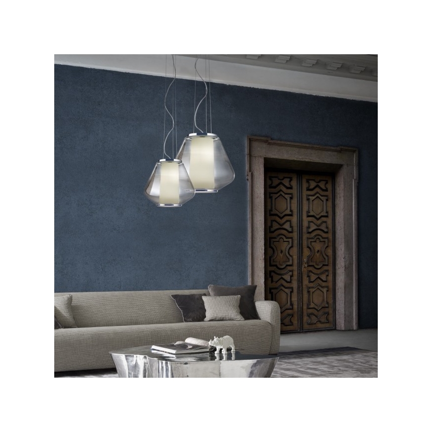 Redo 01-1140 - Κρεμαστό φωτιστικό οροφής FUSION 1xE27/42W/230V διάμετρος 38 cm γκρι