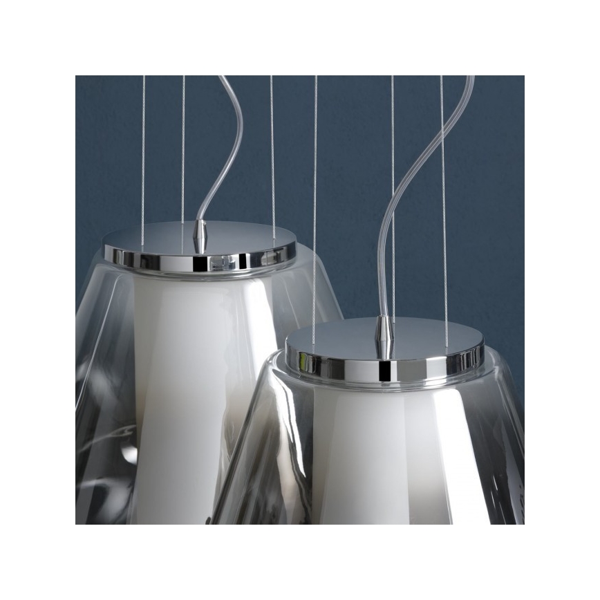 Redo 01-1140 - Κρεμαστό φωτιστικό οροφής FUSION 1xE27/42W/230V διάμετρος 38 cm γκρι