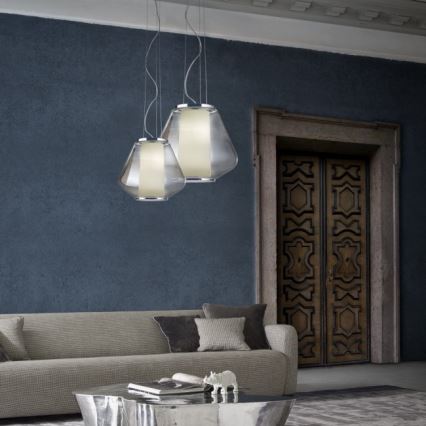 Redo 01-1140 - Κρεμαστό φωτιστικό οροφής FUSION 1xE27/42W/230V διάμετρος 38 cm γκρι