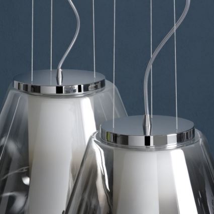 Redo 01-1140 - Κρεμαστό φωτιστικό οροφής FUSION 1xE27/42W/230V διάμετρος 38 cm γκρι