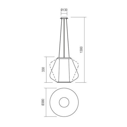 Redo 01-1140 - Κρεμαστό φωτιστικό οροφής FUSION 1xE27/42W/230V διάμετρος 38 cm γκρι