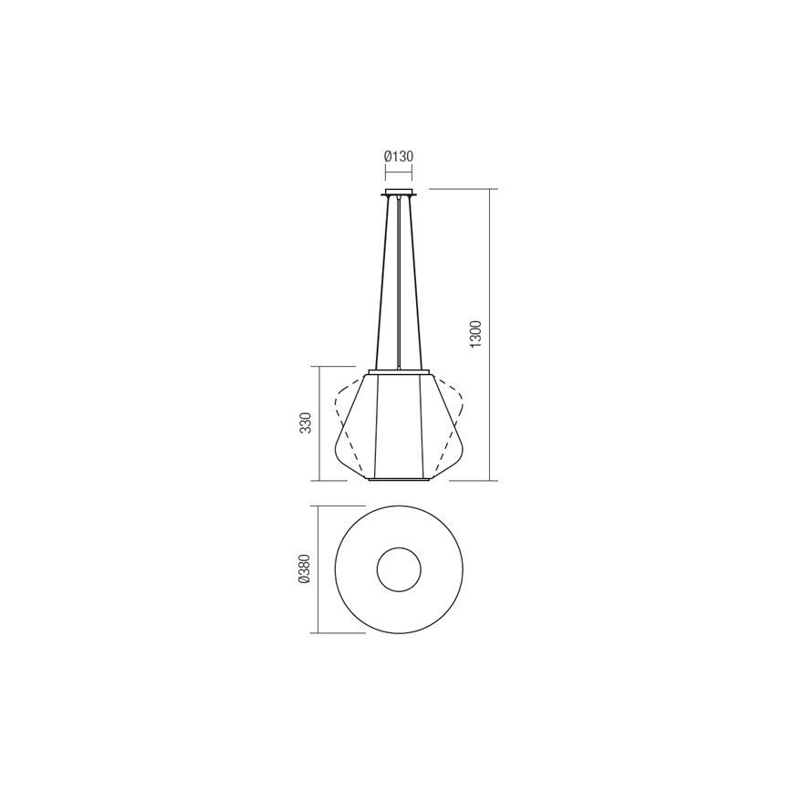 Redo 01-1140 - Κρεμαστό φωτιστικό οροφής FUSION 1xE27/42W/230V διάμετρος 38 cm γκρι