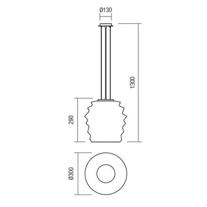 Redo 01-1141 - Κρεμαστό φωτιστικό με καλώδιο MAGMA 1xE27/42W/230V Ø 38 cm γυαλιστερό χρώμιο/λευκό