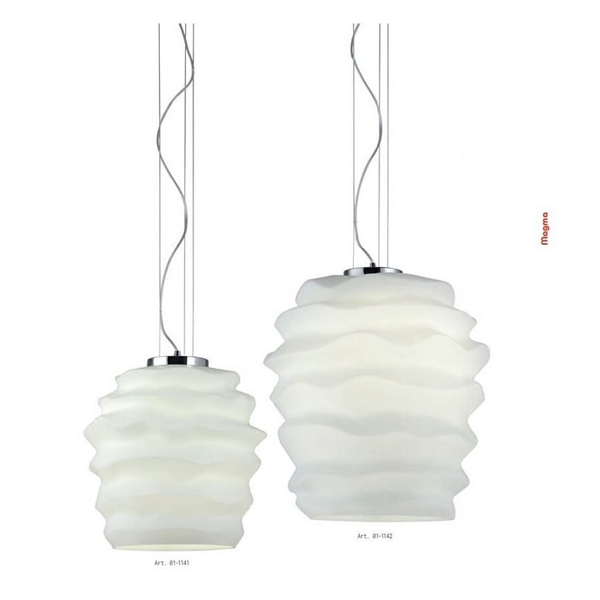 Redo 01-1142 - Κρεμαστό φωτιστικό με καλώδιο MAGMA 1xE27/42W/230V Ø 38 εκ. γυαλιστερό χρώμιο/λευκό