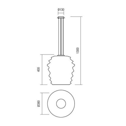 Redo 01-1142 - Κρεμαστό φωτιστικό με καλώδιο MAGMA 1xE27/42W/230V Ø 38 εκ. γυαλιστερό χρώμιο/λευκό