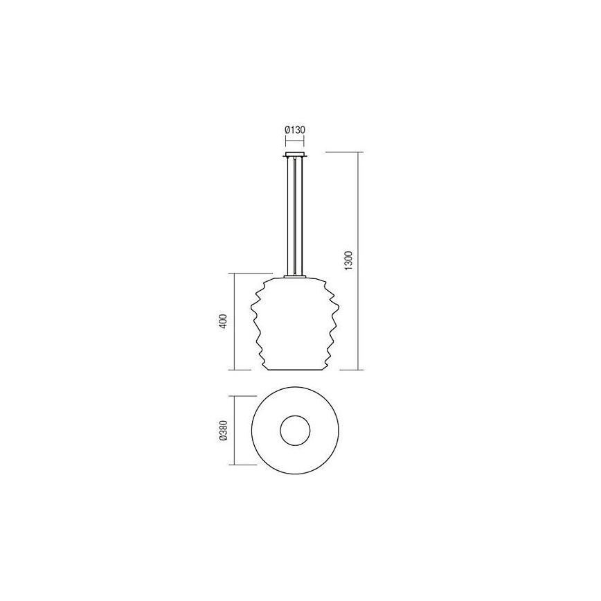 Redo 01-1142 - Κρεμαστό φωτιστικό με καλώδιο MAGMA 1xE27/42W/230V Ø 38 εκ. γυαλιστερό χρώμιο/λευκό