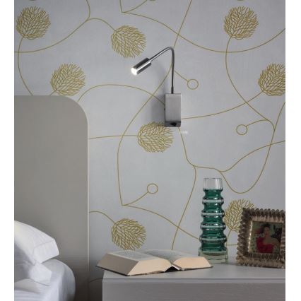 Redo 01-1195 - LED Εύκαμπτο μικρό φωτιστικό HELLO LED/3W/230V ματ χρώμιο