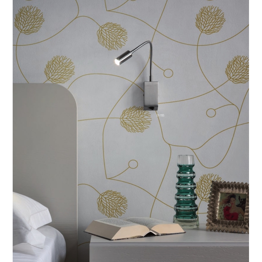 Redo 01-1195 - LED Εύκαμπτο μικρό φωτιστικό HELLO LED/3W/230V ματ χρώμιο