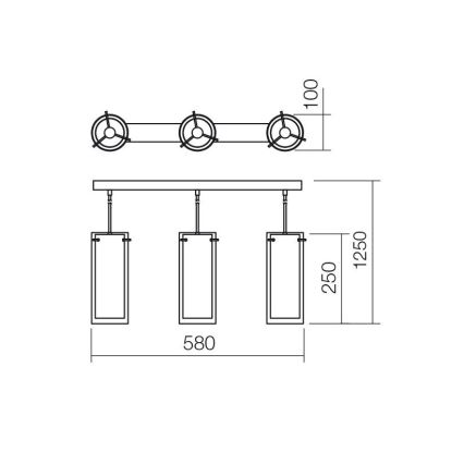 Redo 01-1257 - Πολύφωτο σε σχοινί QIPAO 3xE27/60W/230V