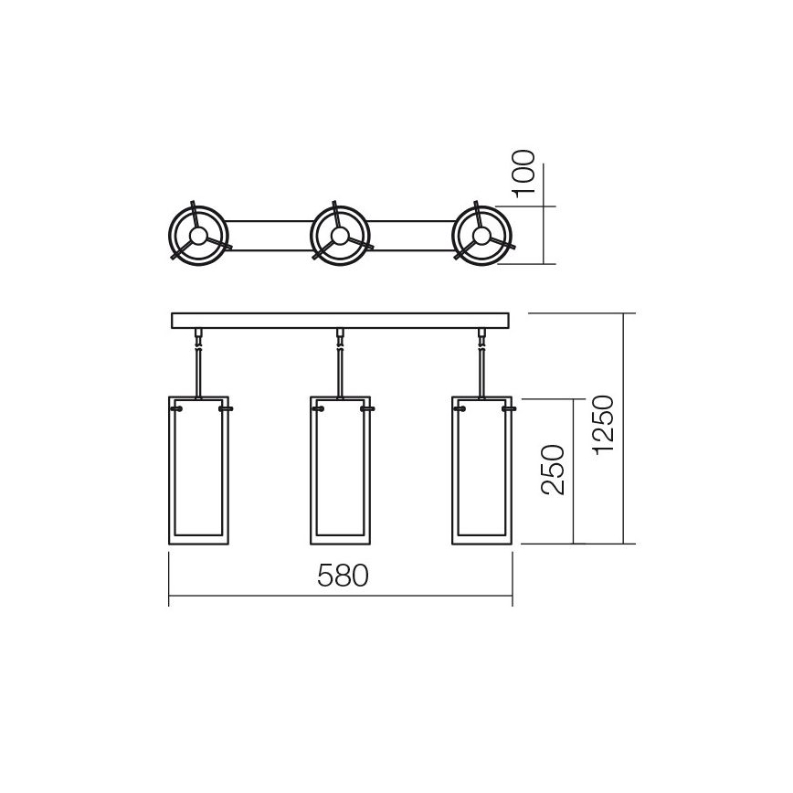Redo 01-1257 - Πολύφωτο σε σχοινί QIPAO 3xE27/60W/230V