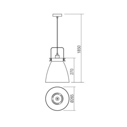 Redo 01-1275 - Κρεμαστό φωτιστικό οροφής ARNE 1xE27/42W/230V γκρι