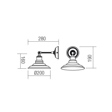 Redo 01-1289 - Φως τοίχου SPINNER 1xE27/42W/230V