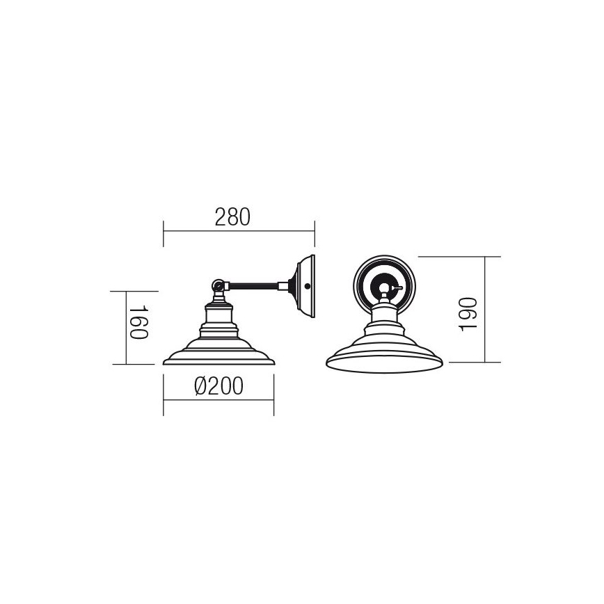 Redo 01-1290 - Φως τοίχου SPINNER 1xE27/42W/230V
