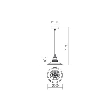 Redo 01-1292 - Πολύφωτο σε σχοινί SPINNER 1xE27/42W/230V