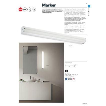 Redo 01-1392 - Φως τοίχου μπάνιου LED MARKER LED/10W/230V IP44