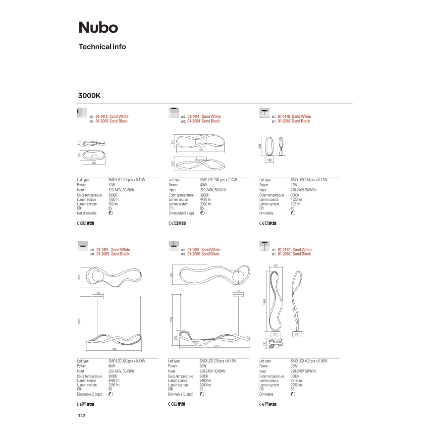 Redo 01-1414 - LED Dimmable φωτιστικό οροφής NUBO LED/40W/230V λευκό