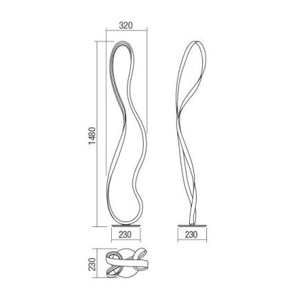 Redo 01-1417 - Ρυθμιζόμενη επιδαπέδια λάμπα LED NUBO LED/35W/230V λευκή