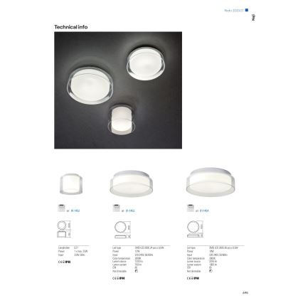 Redo 01-1454 - Φωτιστικό οροφής μπάνιου LED NAJI LED/18W/230V διάμετρος 35 cm IP44