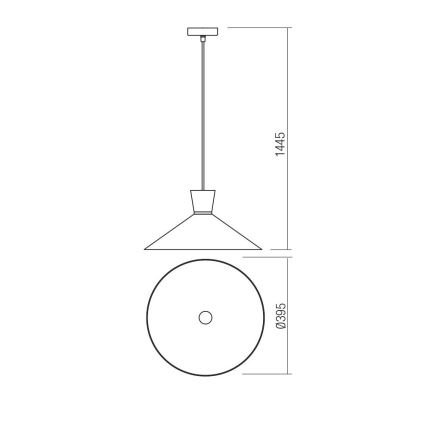 Redo 01-1461 - Κρεμαστό φωτιστικό οροφής KIMONO 1xE27/42W/230V διάμετρος 39,5 cm χαλκός