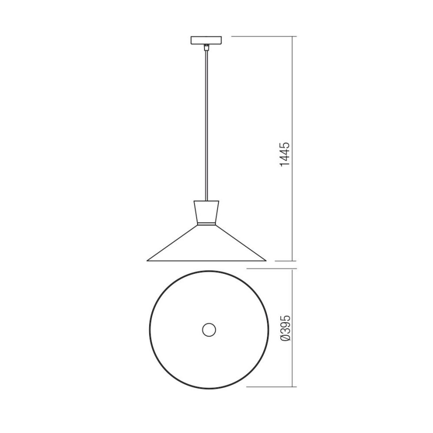 Redo 01-1462 - Κρεμαστό φωτιστικό οροφής KIMONO 1xE27/42W/230V διάμετρος 39,5 cm μαύρο