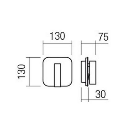 Redo 01-1492 - LED Επιτοίχιο φωτιστικό QUDA LED/6W/230V + LED/3W CRI 90 μαύρο