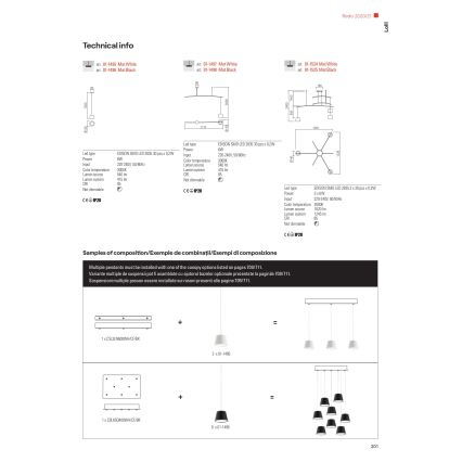 Redo 01-1495 - Κρεμαστό φωτιστικό LED με καλώδιο LOLLI LED/6W/230V, διάμετρος 14 cm, λευκό