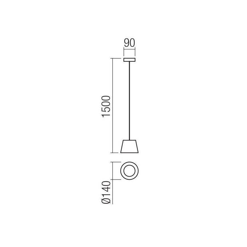 Redo 01-1496 - LED κρεμαστό φωτιστικό με καλώδιο LOLLI LED/6W/230V Ø 14 cm μαύρο