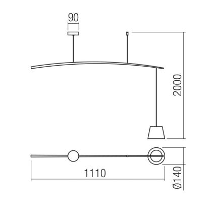 Redo 01-1497 - Κρεμαστό φωτιστικό οροφής  LED ράγα LOLLI LED/6W/230V λευκό