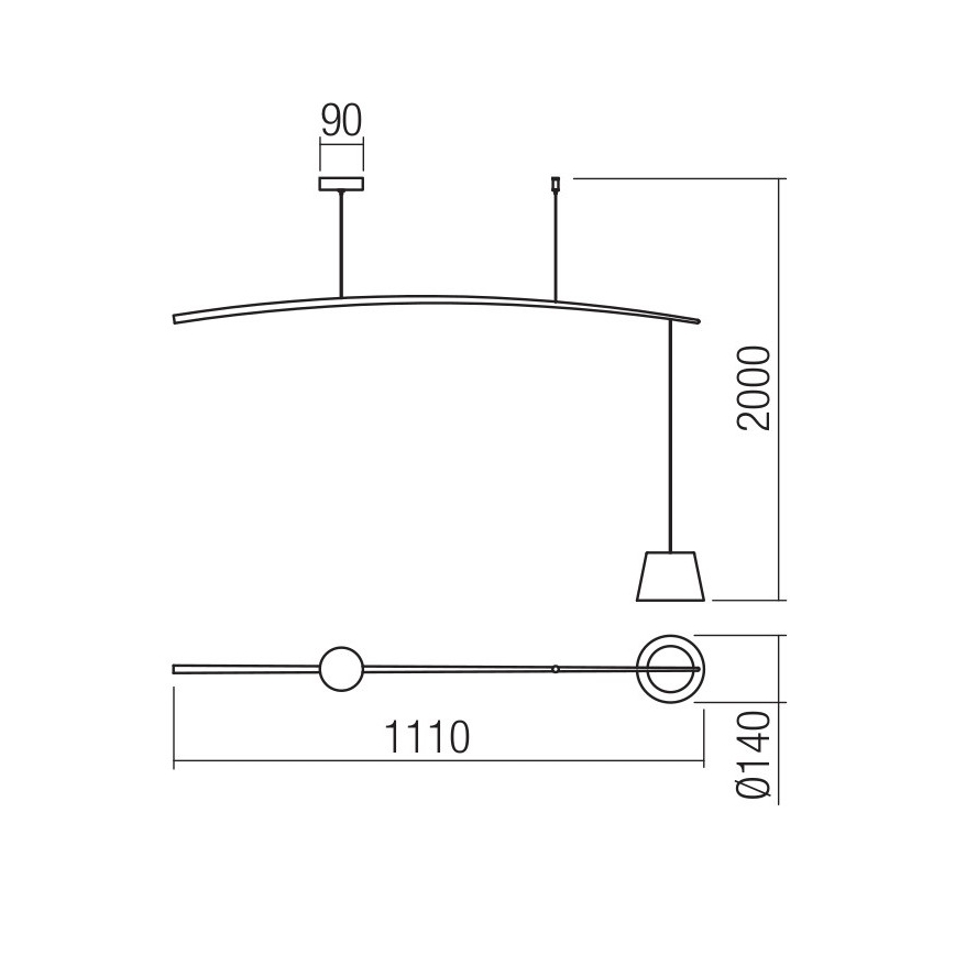 Redo 01-1497 - Κρεμαστό φωτιστικό οροφής  LED ράγα LOLLI LED/6W/230V λευκό