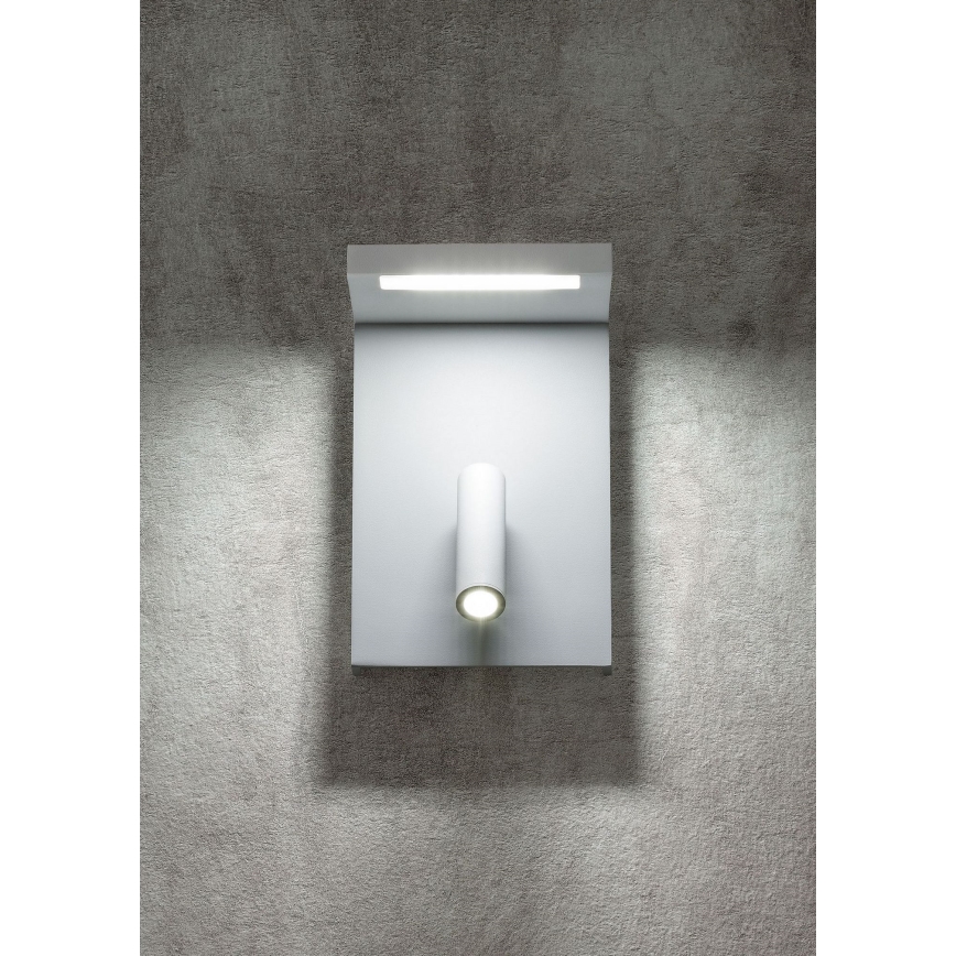 Redo 01-1499 - Φωτιστικό σποτ τοίχου LED AGOS LED/6W/230V + LED/3,2W USB λευκό
