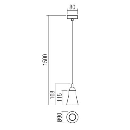 Redo 01-1518 - Κρεμαστό φωτιστικό οροφής μονόφωτο UPPER 1xGU10/28W/230V ορείχαλκος/μπεζ