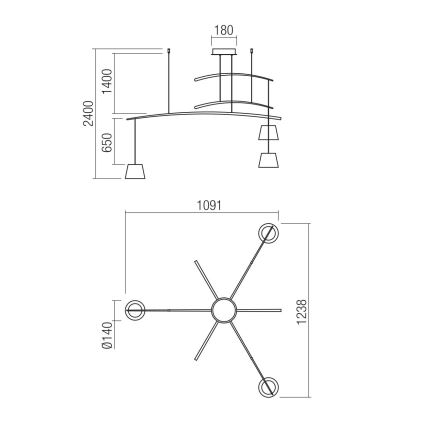 Redo 01-1525 - Κρεμαστό φωτιστικό οροφής LED ράγα LOLLI 3xLED/6W/230V μαύρο