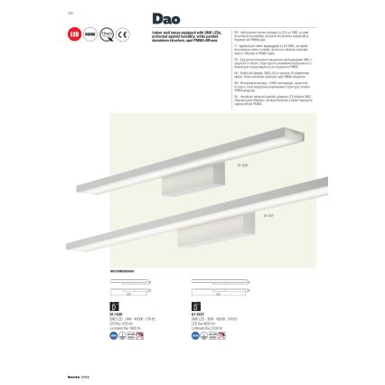 Redo 01-1527 - Φως καθρέφτη μπάνιου LED DAO 1xLED/36W/230V IP44