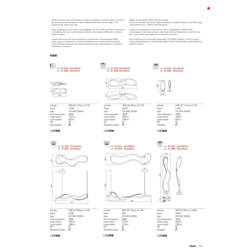 Redo 01-1532 - Φωτιστικό δαπέδου LED Dimmable NUBO LED/34,5W/230V λευκό