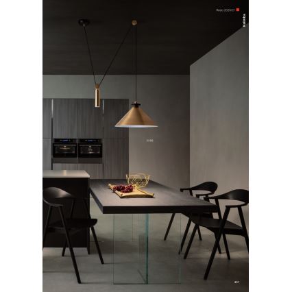 Redo 01-1545 - Κρεμαστό φωτιστικό οροφής KALIMBA 1xE27/42W/230V διάμετρος 42 cm spider μπρονζέ