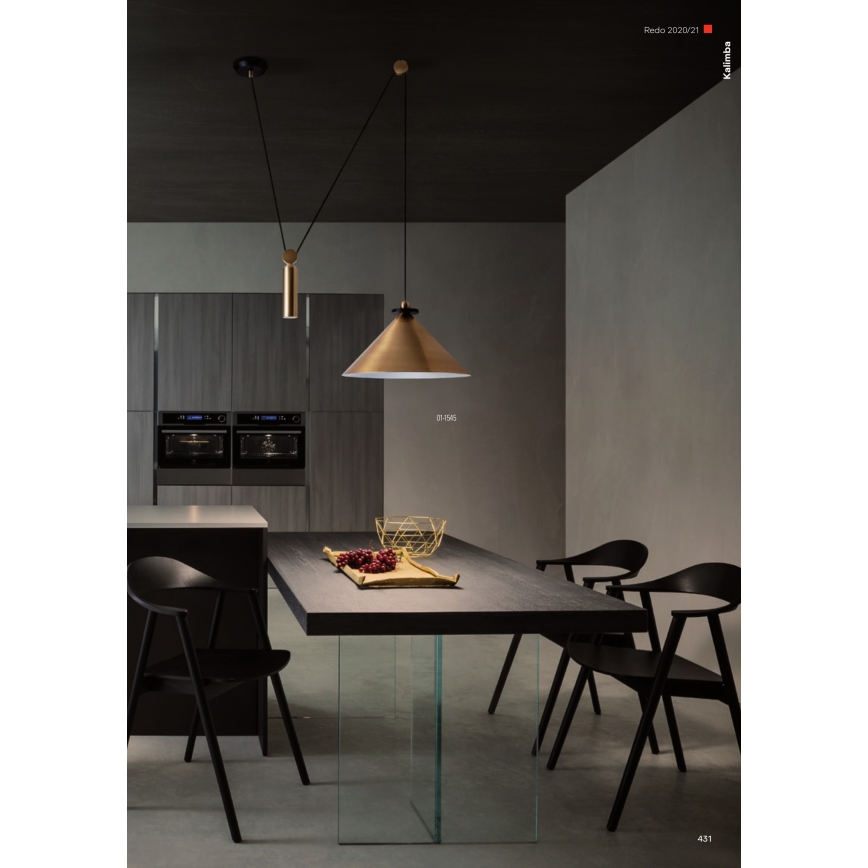 Redo 01-1545 - Κρεμαστό φωτιστικό οροφής KALIMBA 1xE27/42W/230V διάμετρος 42 cm spider μπρονζέ