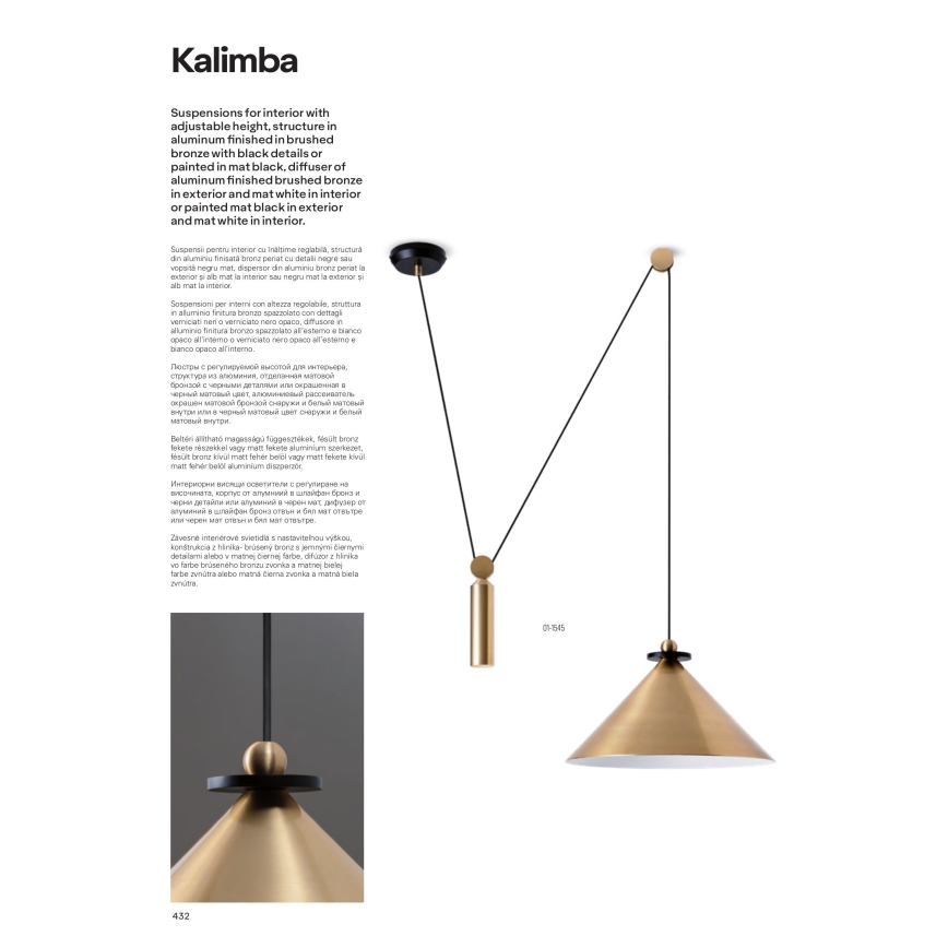 Redo 01-1546 - Κρεμαστό φωτιστικό οροφής KALIMBA 1xE27/42W/230V διάμετρος 42 cm spider μαύρο