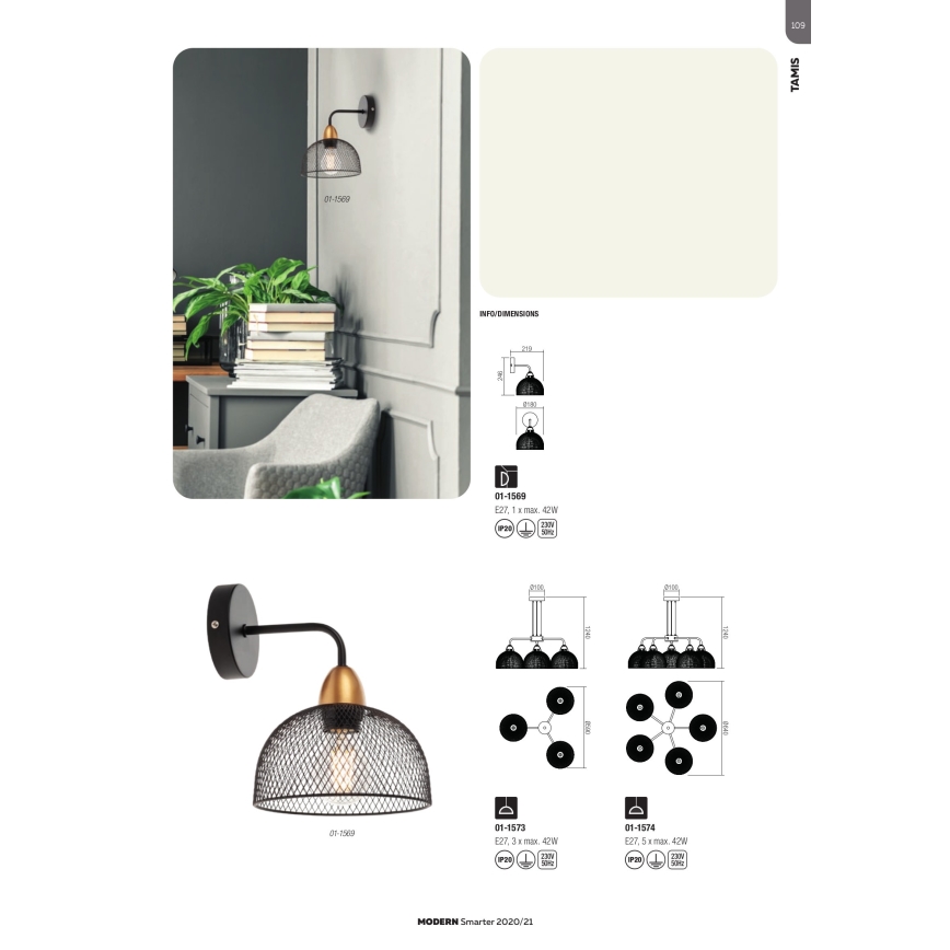 Redo 01-1573 - Κρεμαστό φωτιστικό με καλώδιο TAMIS 3xE27/42W/230V Ø 59 cm μαύρο