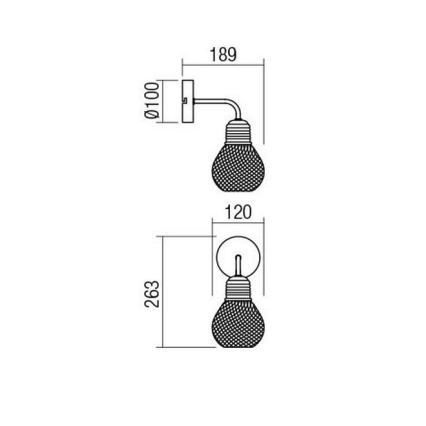 Redo 01-1575 - Φως τοίχου EDISON 1xE27/42W/230V