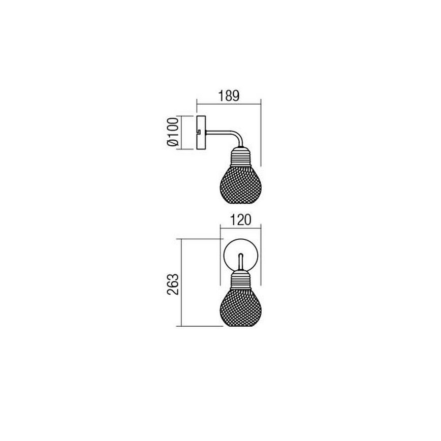 Redo 01-1575 - Φως τοίχου EDISON 1xE27/42W/230V