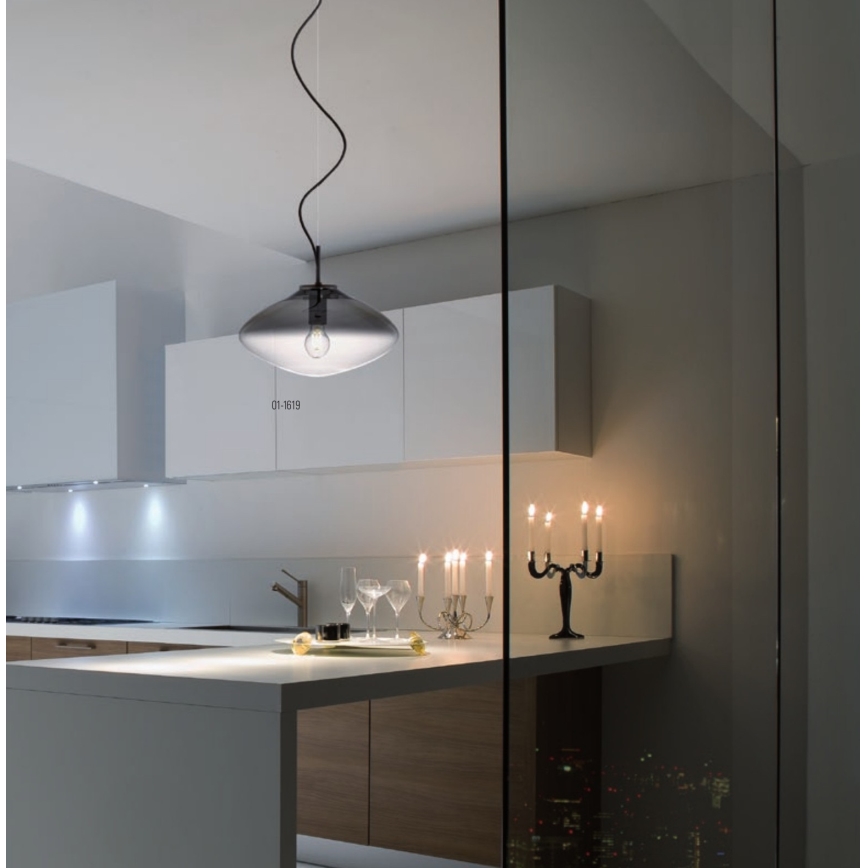 Redo 01-1619 - Κρεμαστό φωτιστικό οροφής ABSOLUTE 1xE27/42W/230V γκρι